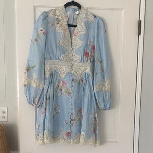 Zimmermann Lucky lace plunge mini dress size 2